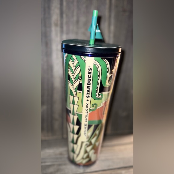 Starbucks Mike Willcox 24oz Cold Cup Tumbler 2024 Art Deco Birds Stars Design - Picture 2 of 7